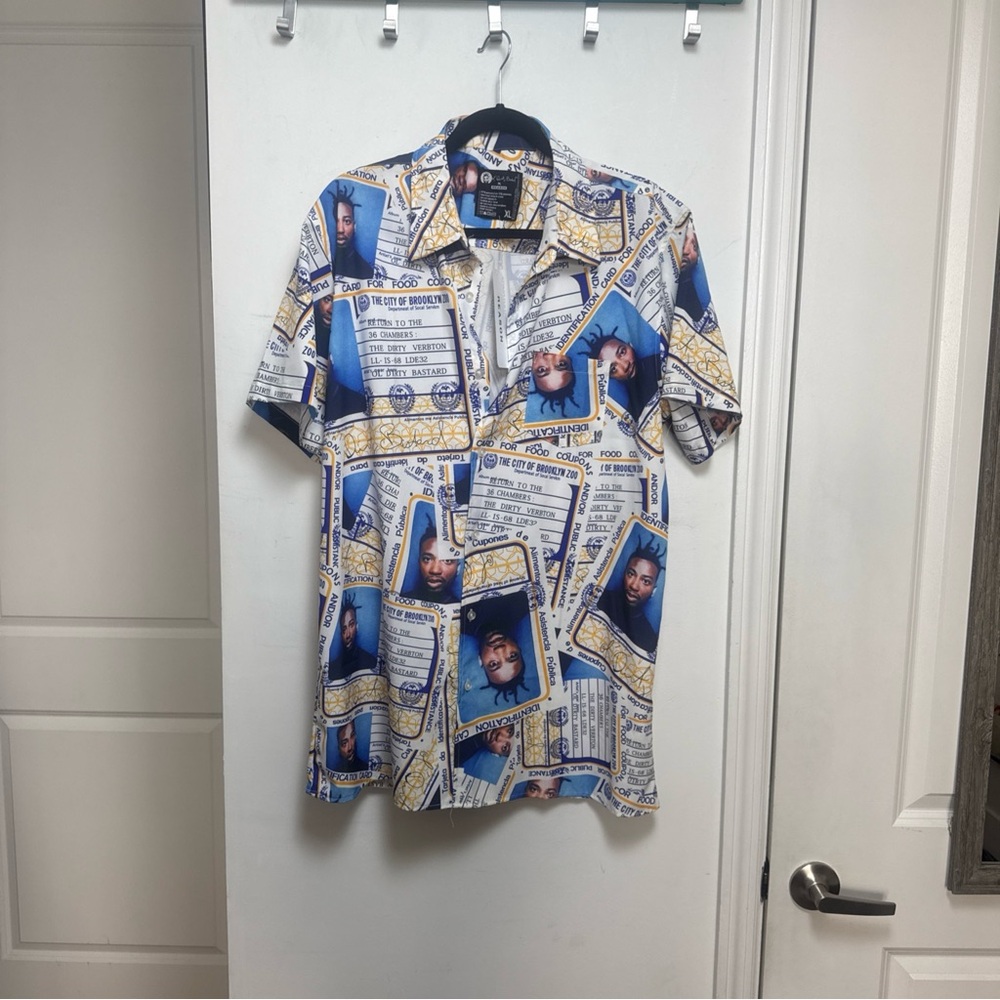 NWT Ol Dirty Bastard X Reason Short Sleeve Button Up Size XL Wutang Clan